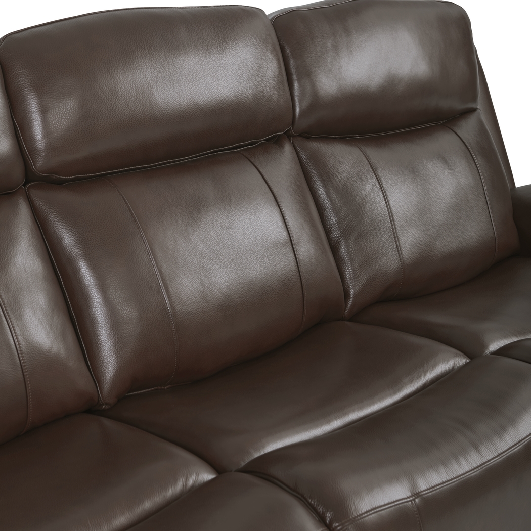 Orsini Brown Leather 5 Pc Dual Power Reclining Living Room - Thumbnail - Image 3