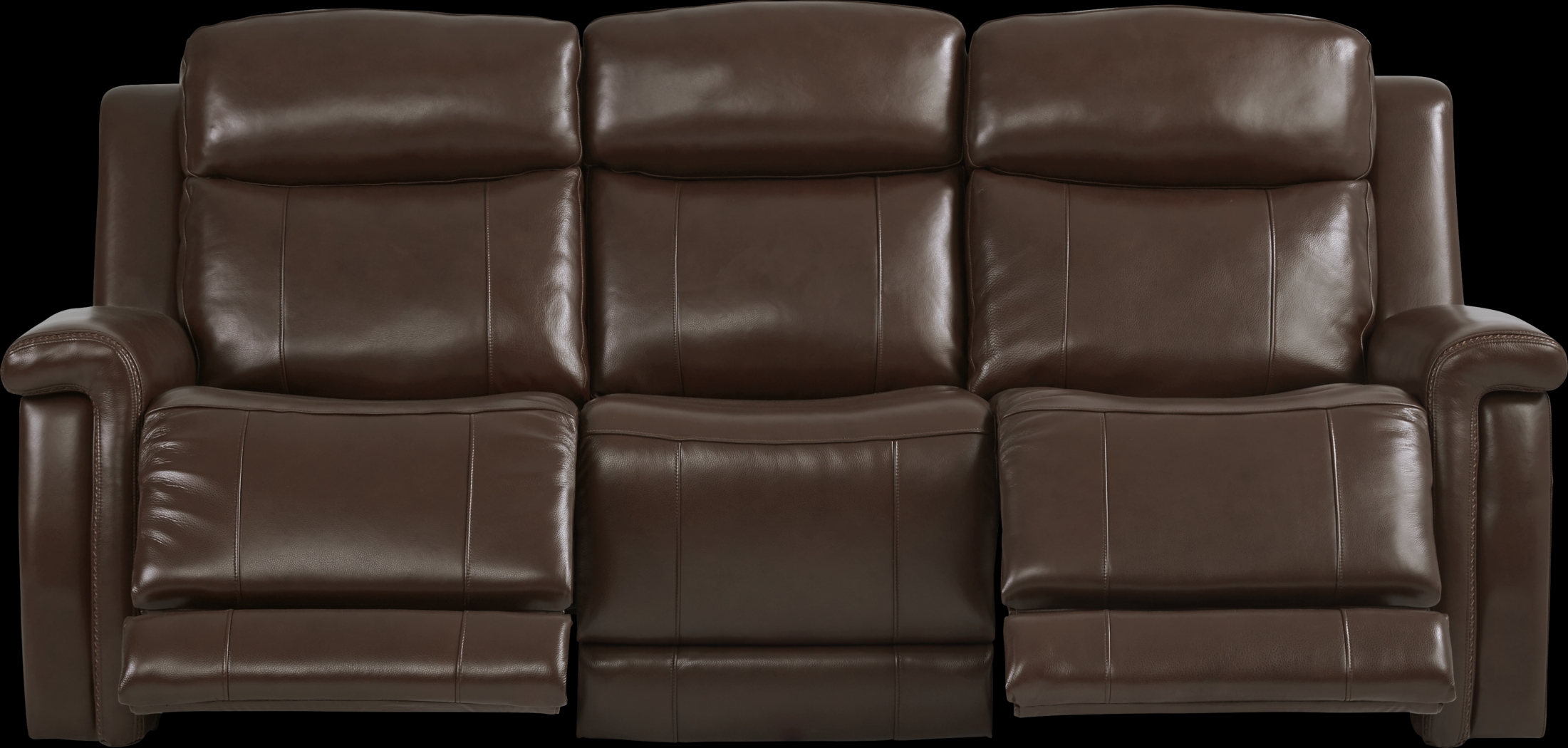 Orsini Brown Leather 2 Pc Living Room with Dual Power Reclining Sofa - Thumbnail - Image 3