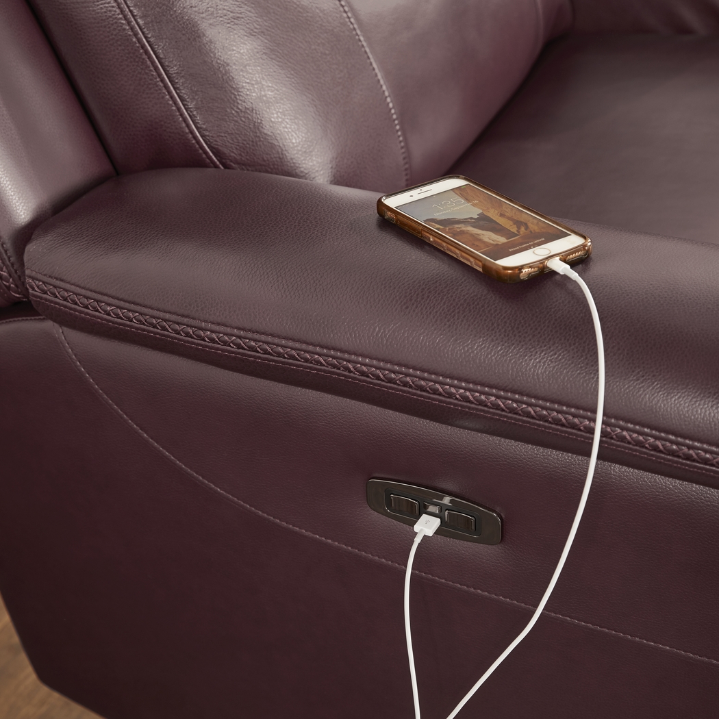 Orsini Red Leather 8 Pc Dual Power Reclining Living Room - Thumbnail - Image 10