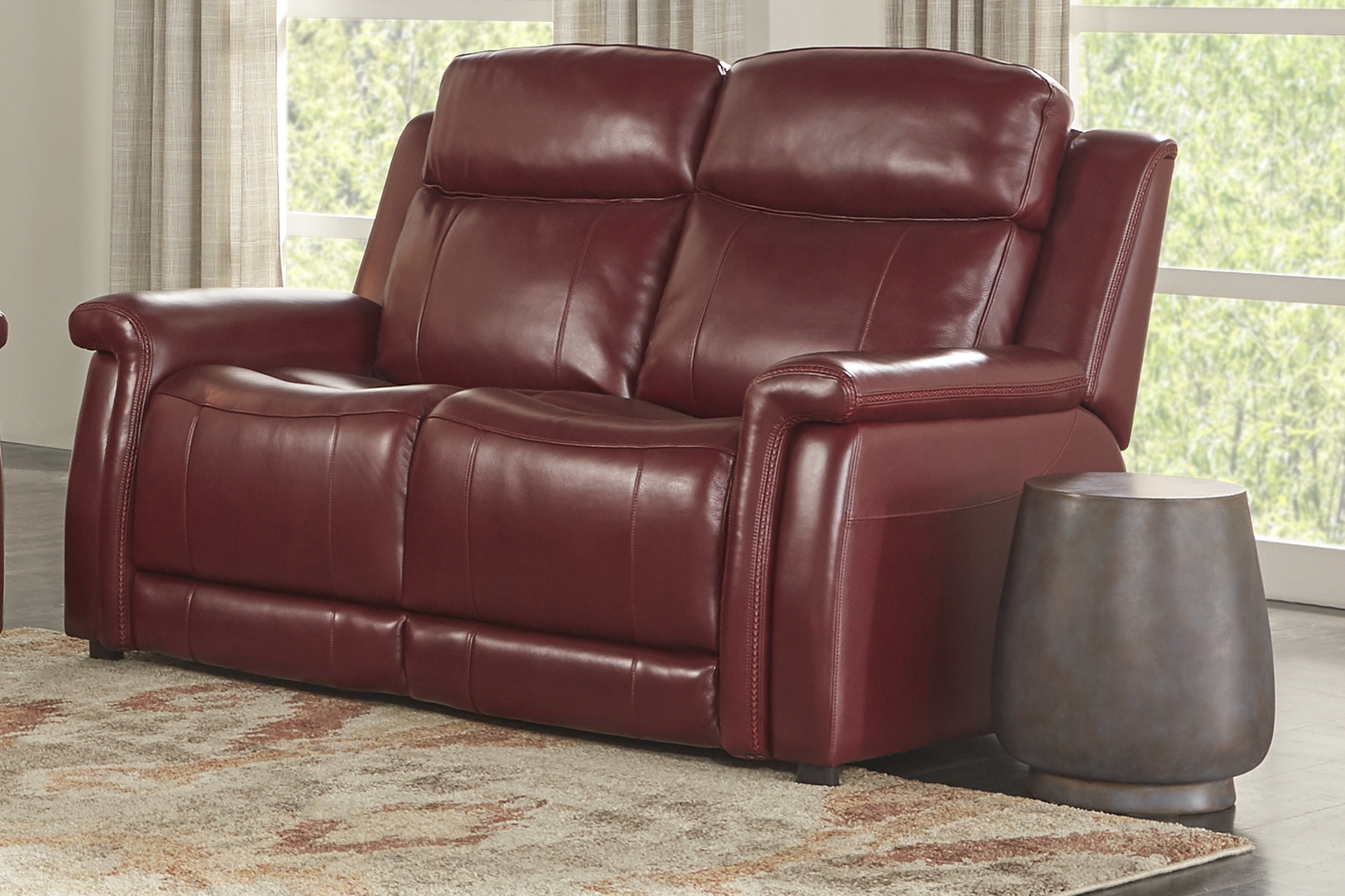 Orsini Red Leather 3 Pc Living Room with Dual Power Reclining Sofa - Thumbnail - Image 8