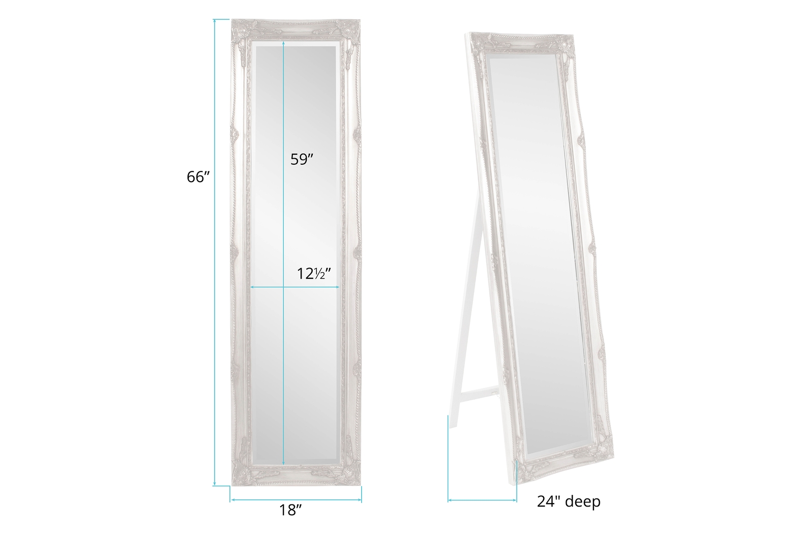 Orwell White Leaner Mirror - Thumbnail - Image 3