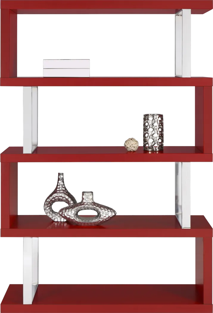 Osaka Red 4 Shelf Room Divider - Thumbnail - Image 1