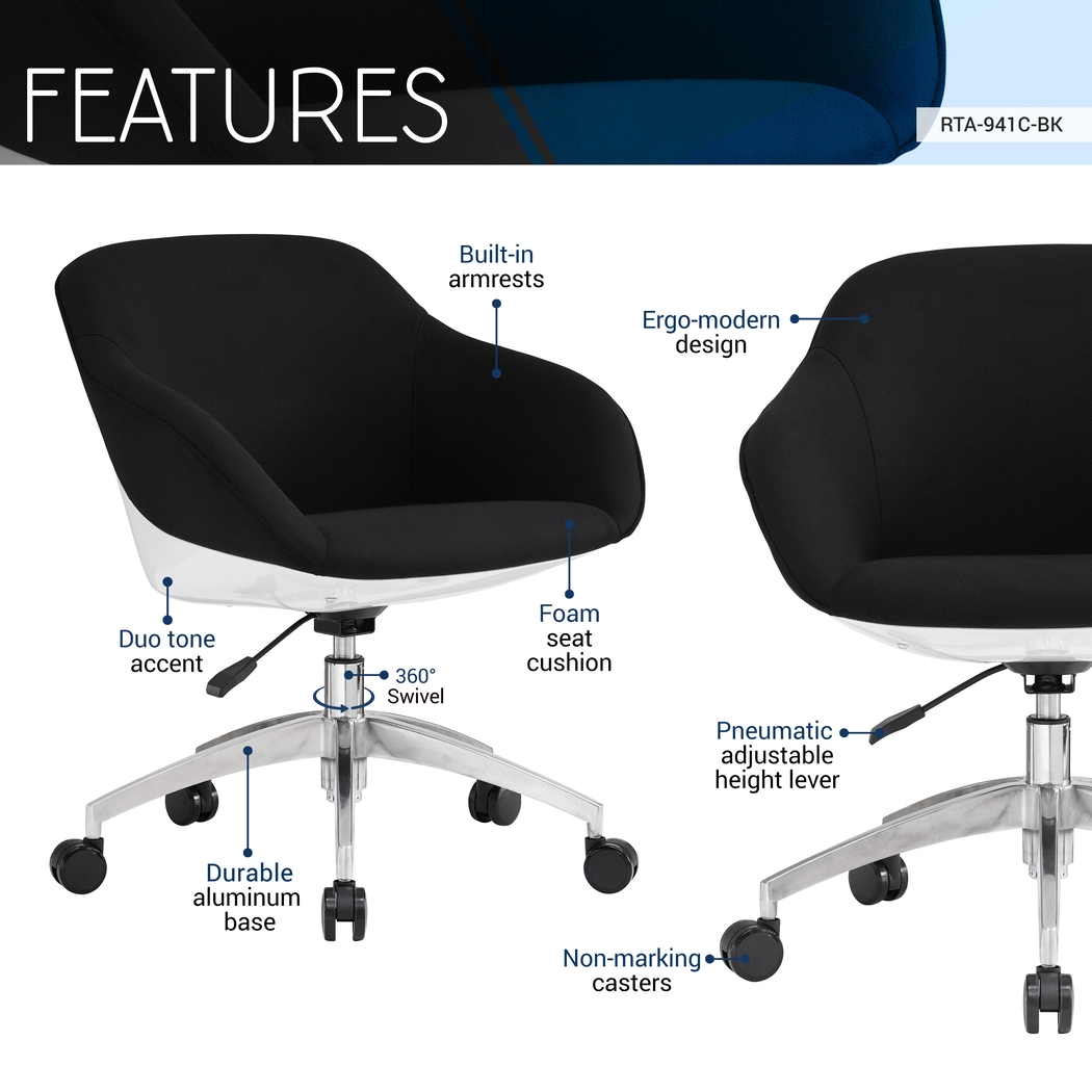 Osandi Black Office Chair - Thumbnail - Image 4