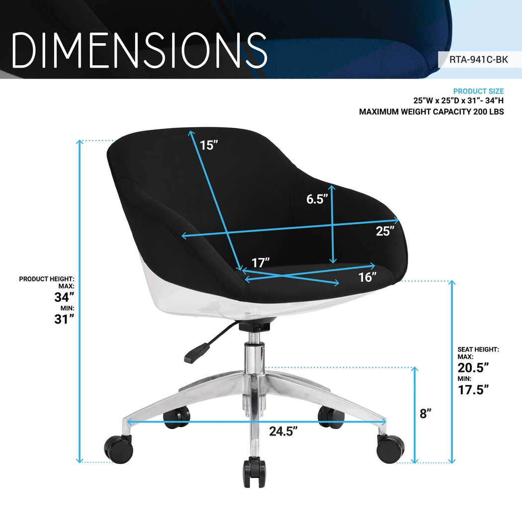 Osandi Black Office Chair - Thumbnail - Image 5