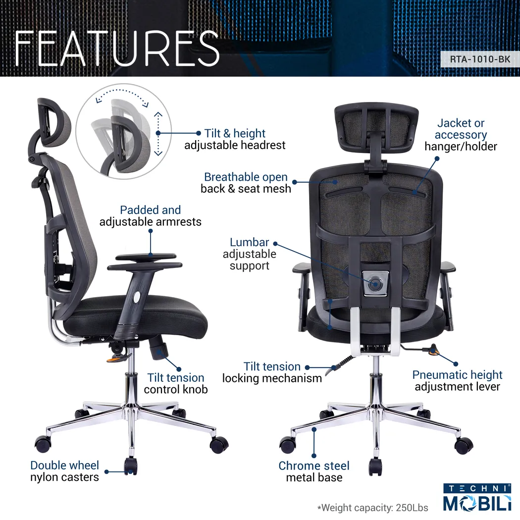 Osare Black Office Chair - Thumbnail - Image 4