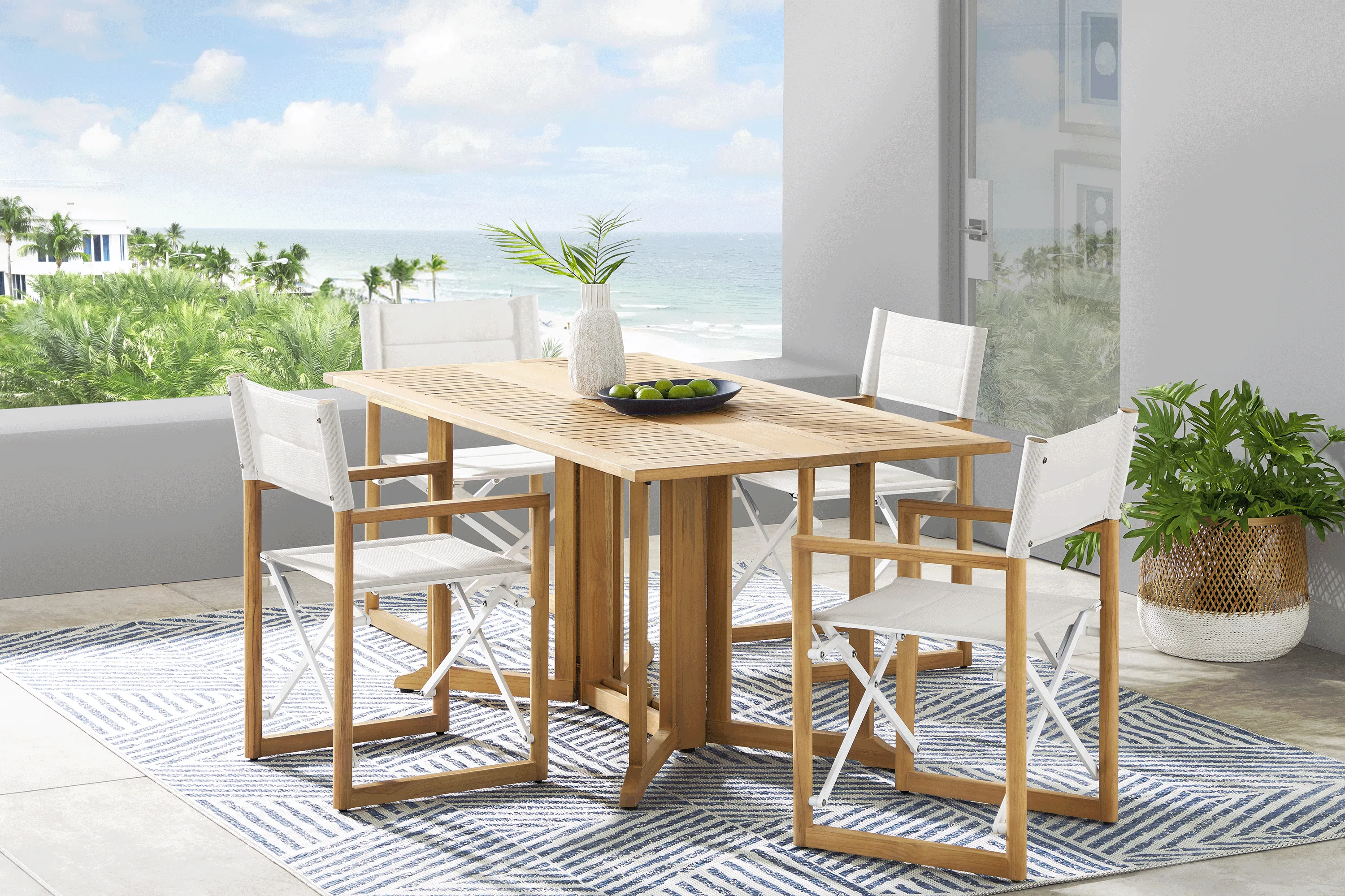 Oscar White Outdoor Sling Folding Chair - Thumbnail - Image 2