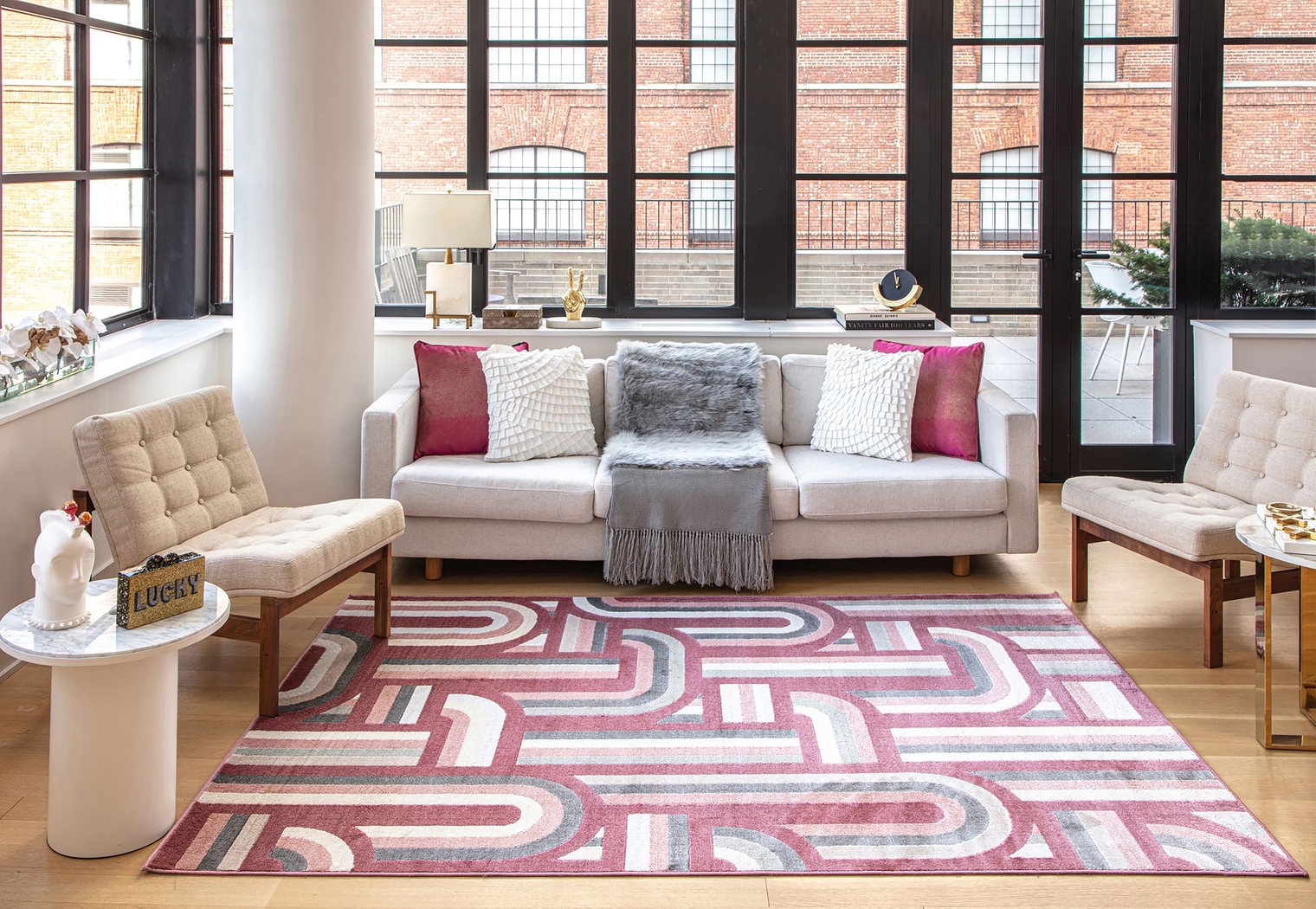 Osinore Burgundy 8' x 10' Rug - Thumbnail - Image 2