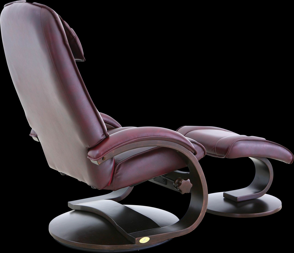 Oslo Collection Bergen Burgundy Recliner & Ottoman - Thumbnail - Image 5