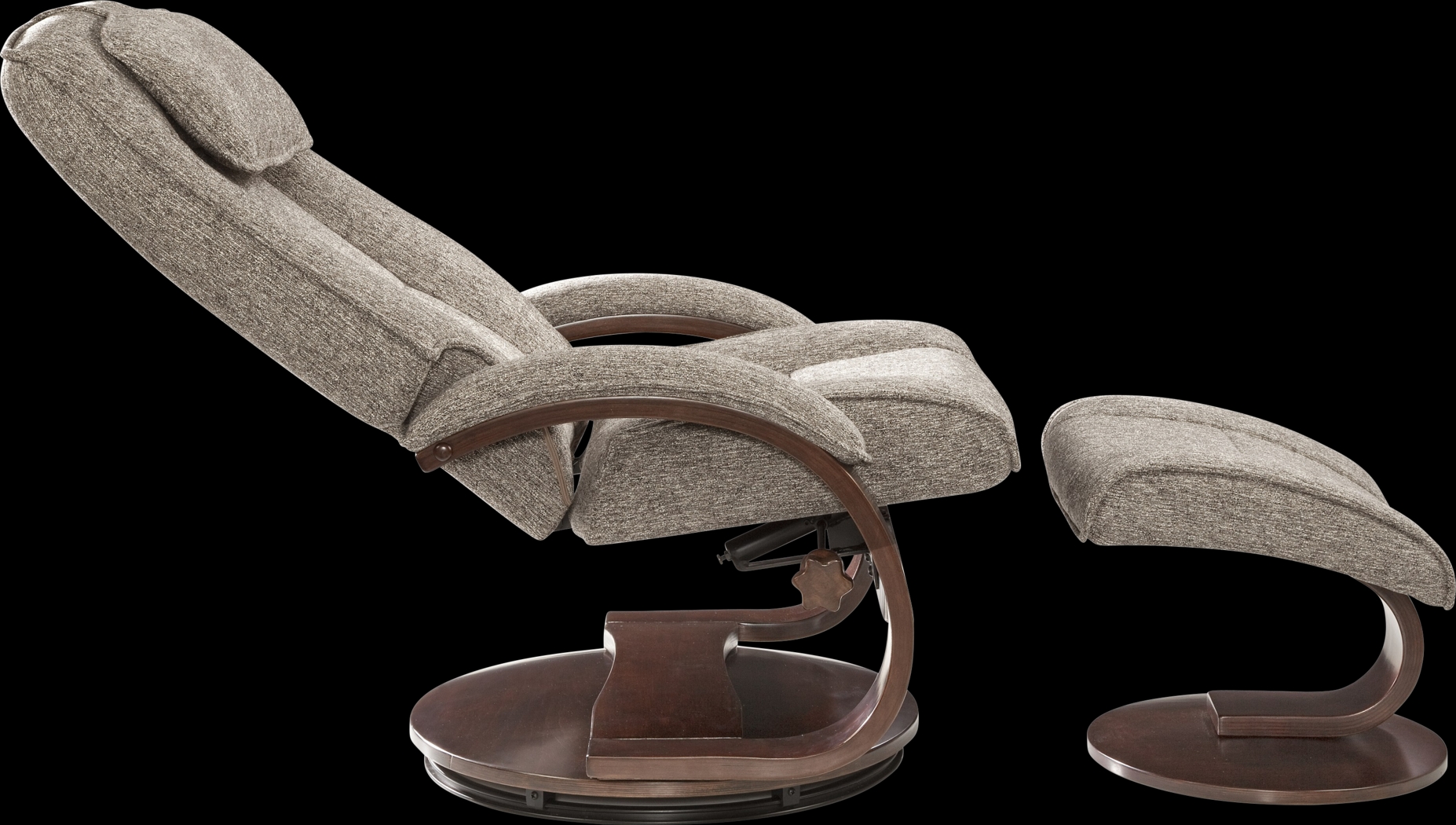 Oslo Collection Bergen Gray Recliner & Ottoman - Thumbnail - Image 3