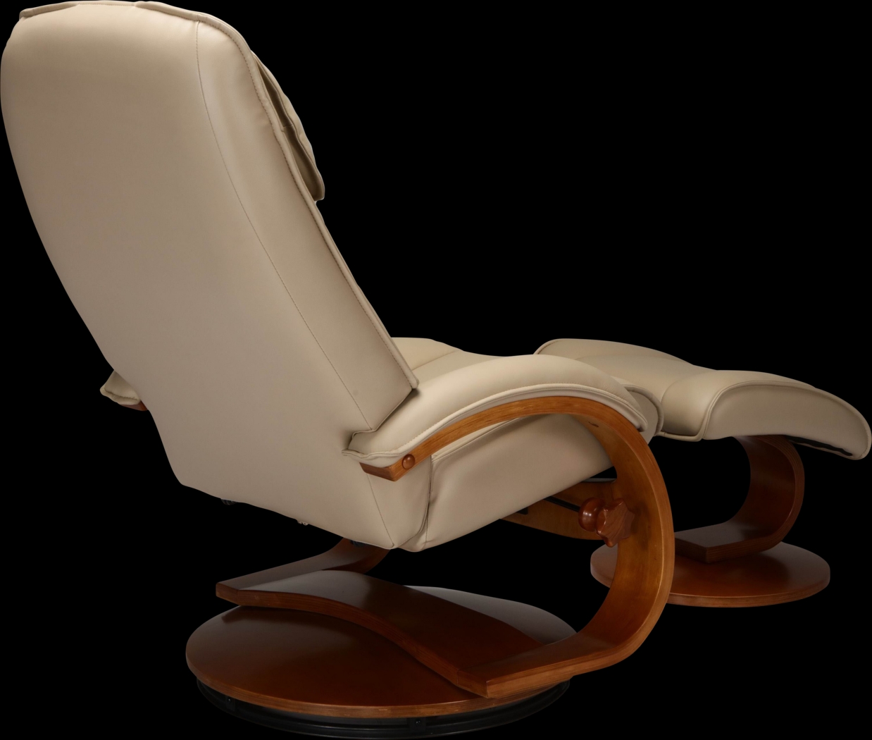 Oslo Collection Bergen Tan Recliner and Ottoman - Thumbnail - Image 5