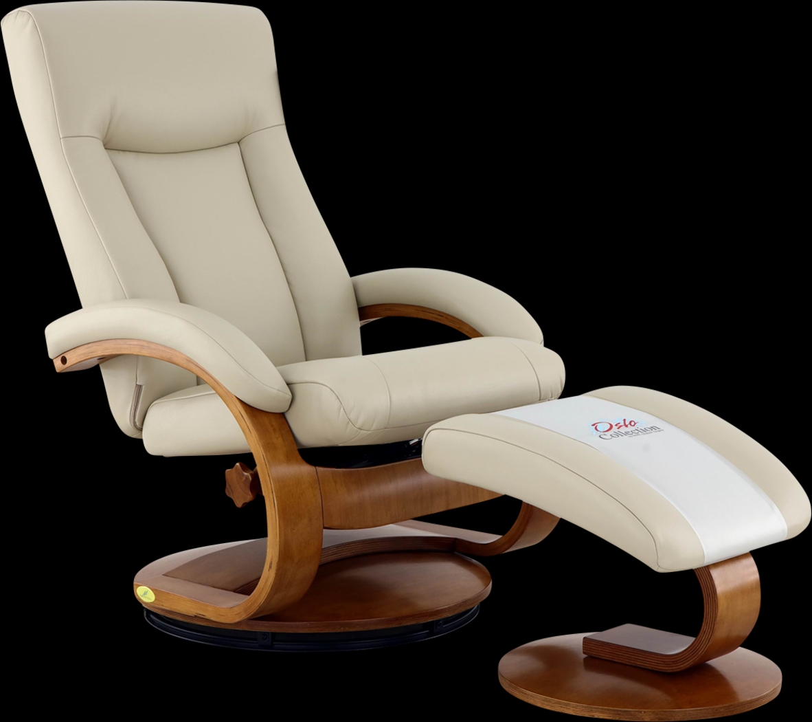 Oslo Collection Hamar Beige Recliner & Ottoman - Thumbnail - Image 1