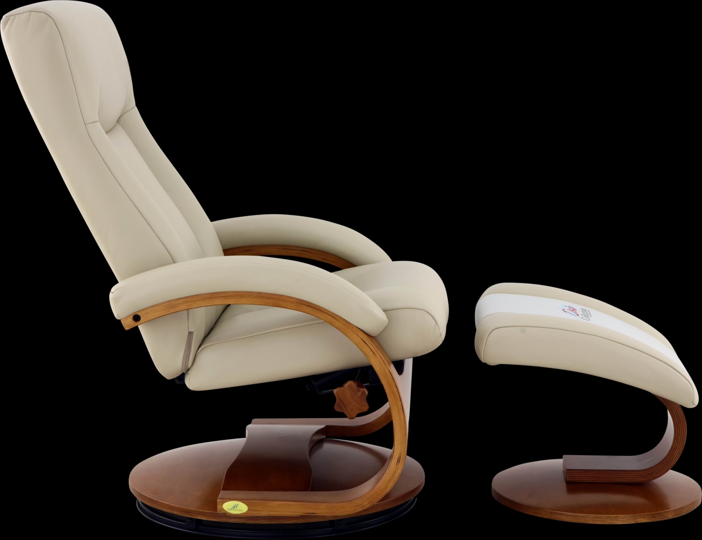 Oslo Collection Hamar Beige Recliner & Ottoman - Thumbnail - Image 3