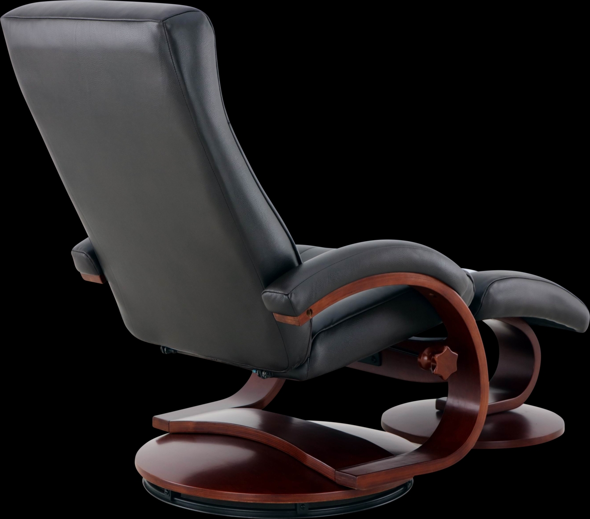 Oslo Collection Hamar Black Recliner & Ottoman - Thumbnail - Image 4