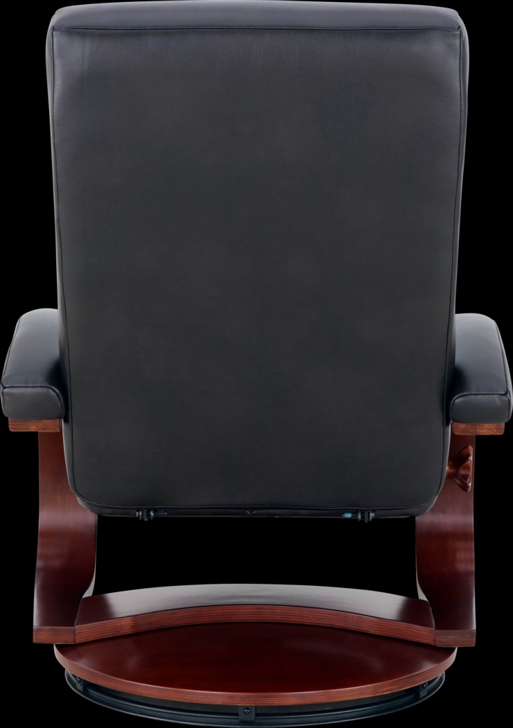 Oslo Collection Hamar Black Recliner & Ottoman - Thumbnail - Image 5