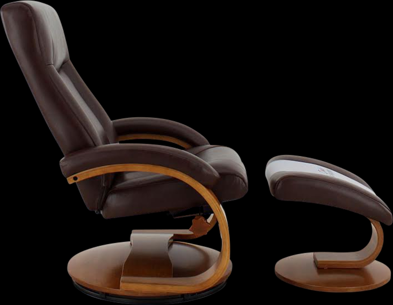 Oslo Collection Hamar Brown Recliner & Ottoman - Thumbnail - Image 2