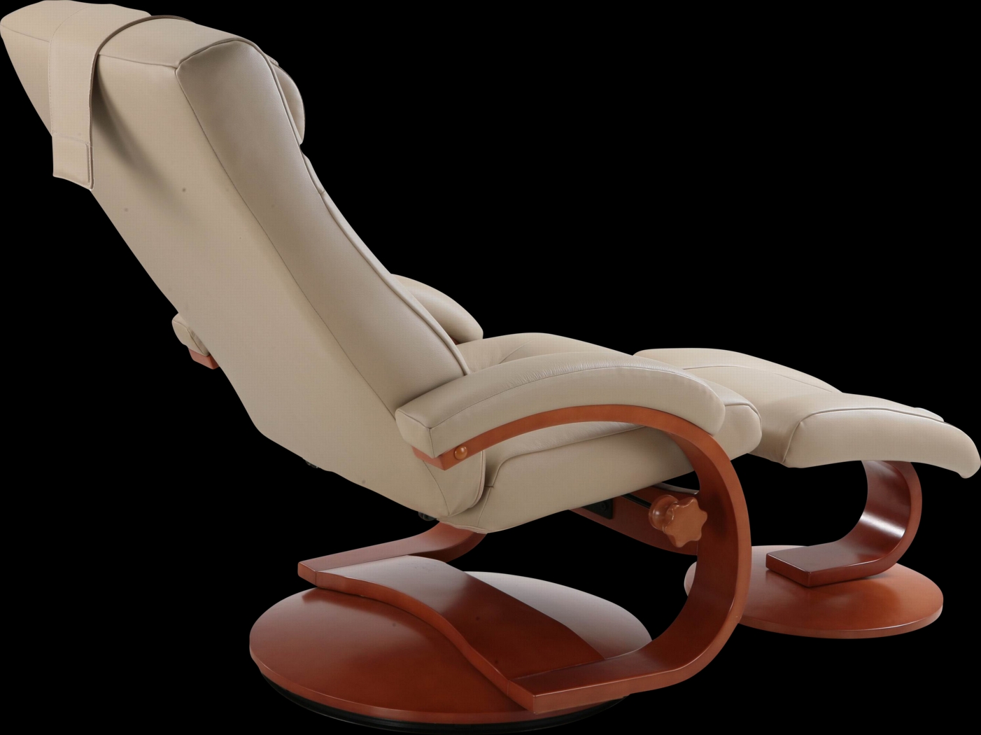 Oslo Collection Hamar Tan Leather Recliner & Ottoman - Thumbnail - Image 4