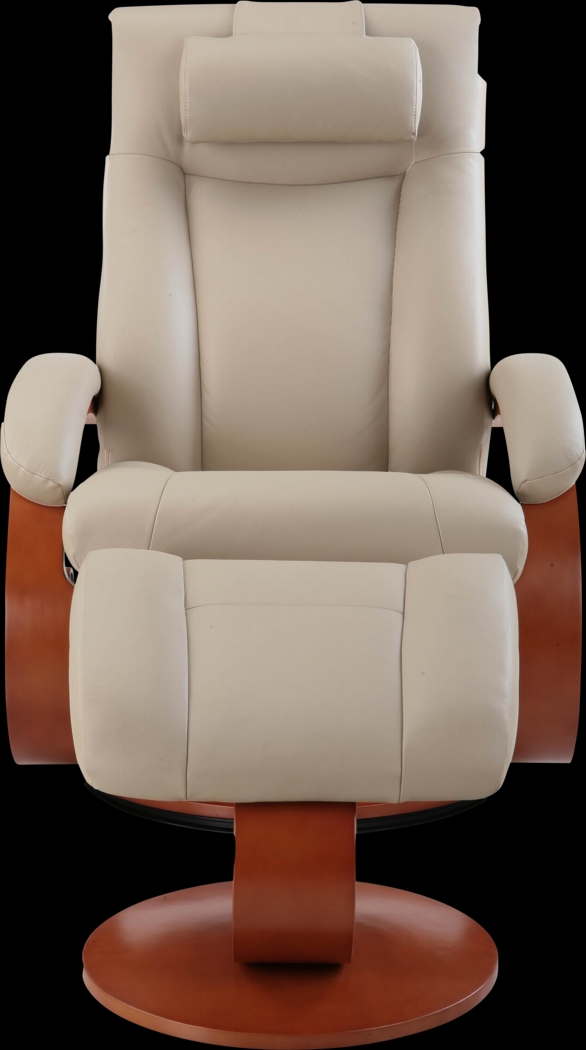 Oslo Collection Hamar Tan Leather Recliner & Ottoman - Thumbnail - Image 6