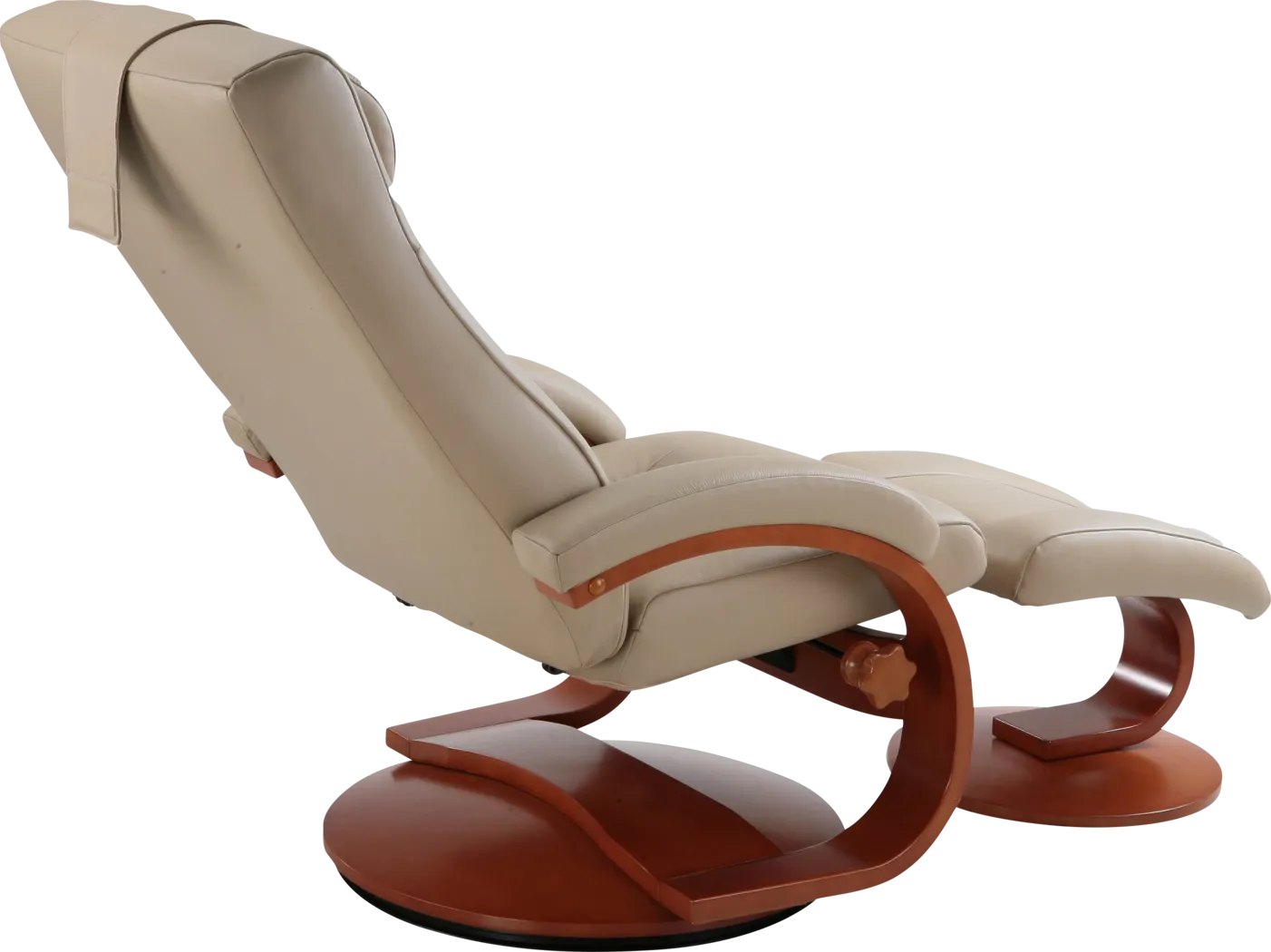 Oslo Collection Hamar Tan Leather Recliner & Ottoman - Thumbnail - Image 4