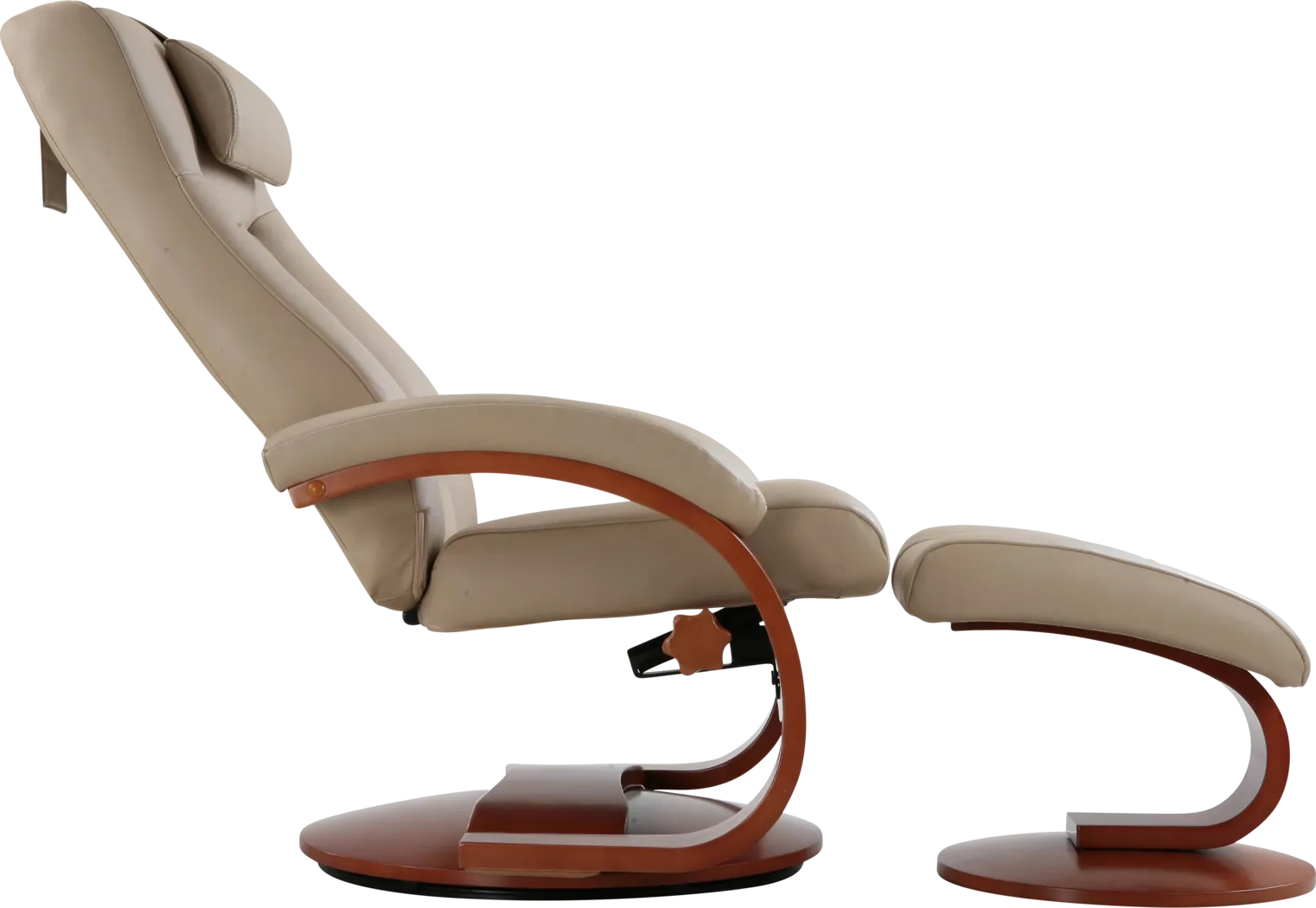 Oslo Collection Hamar Tan Leather Recliner & Ottoman - Thumbnail - Image 5