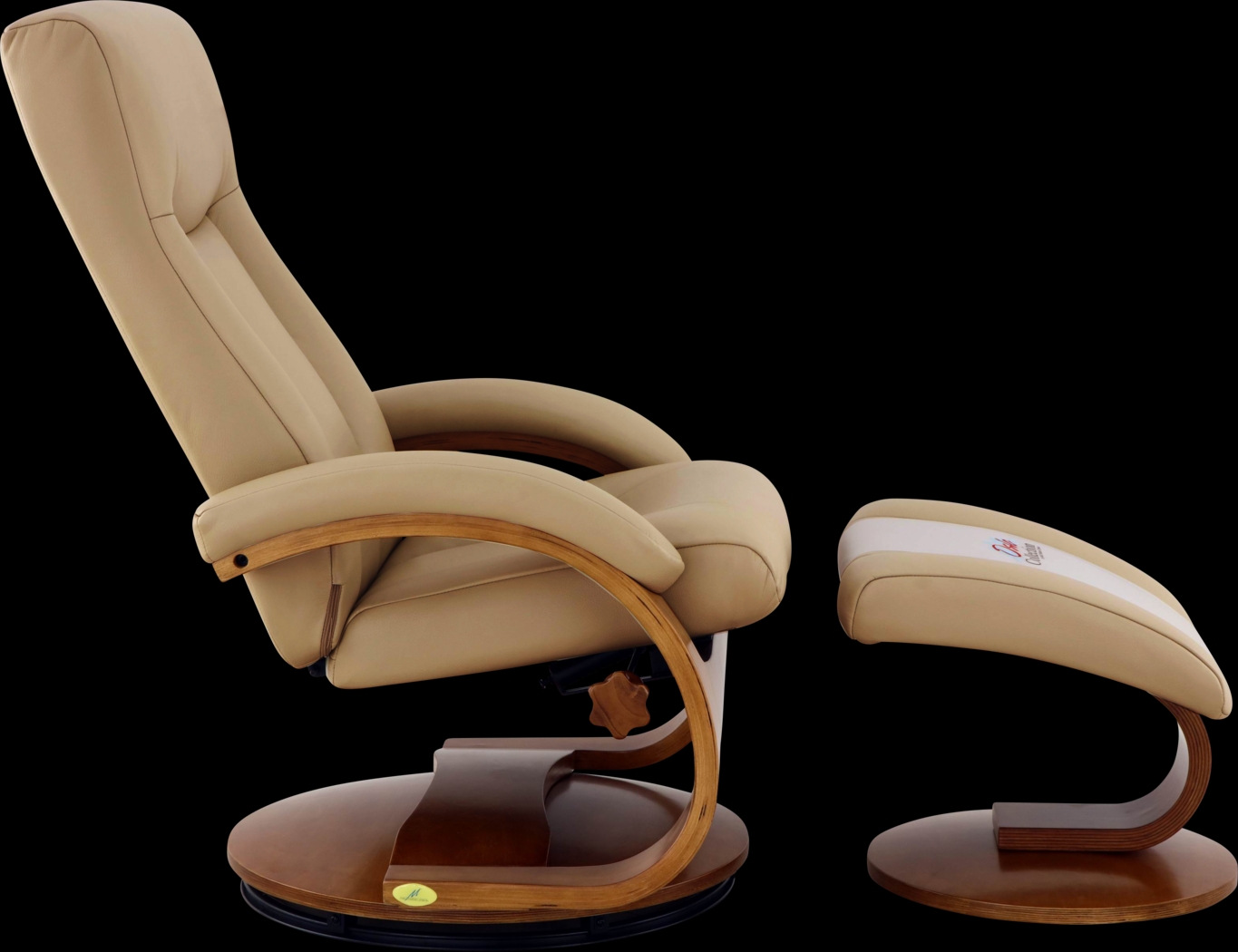 Oslo Collection Hamar Tan Recliner & Ottoman - Thumbnail - Image 3