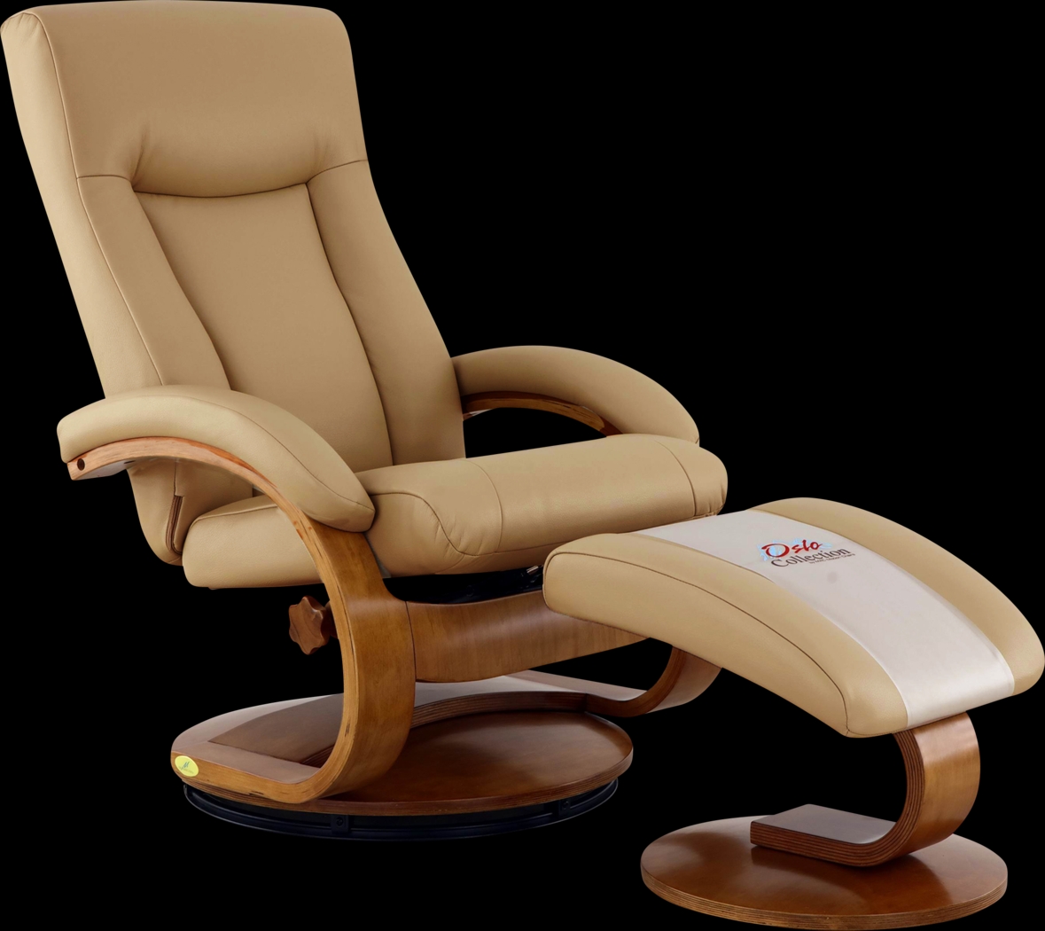 Oslo Collection Hamar Tan Recliner & Ottoman - Thumbnail - Image 1