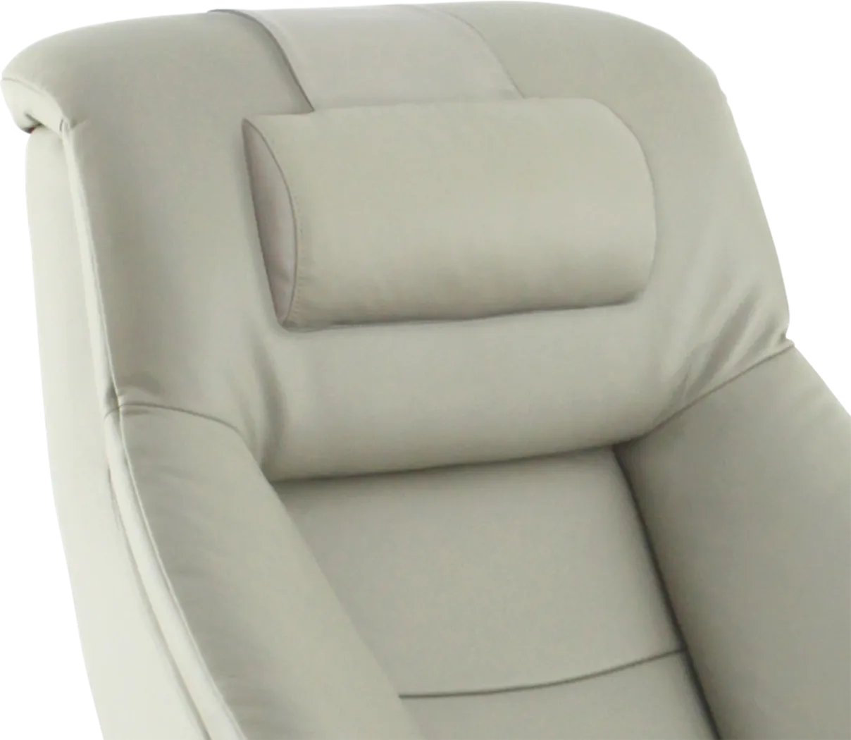 Oslo Collection Mandal Gray Leather Recliner & Ottoman - Thumbnail - Image 3