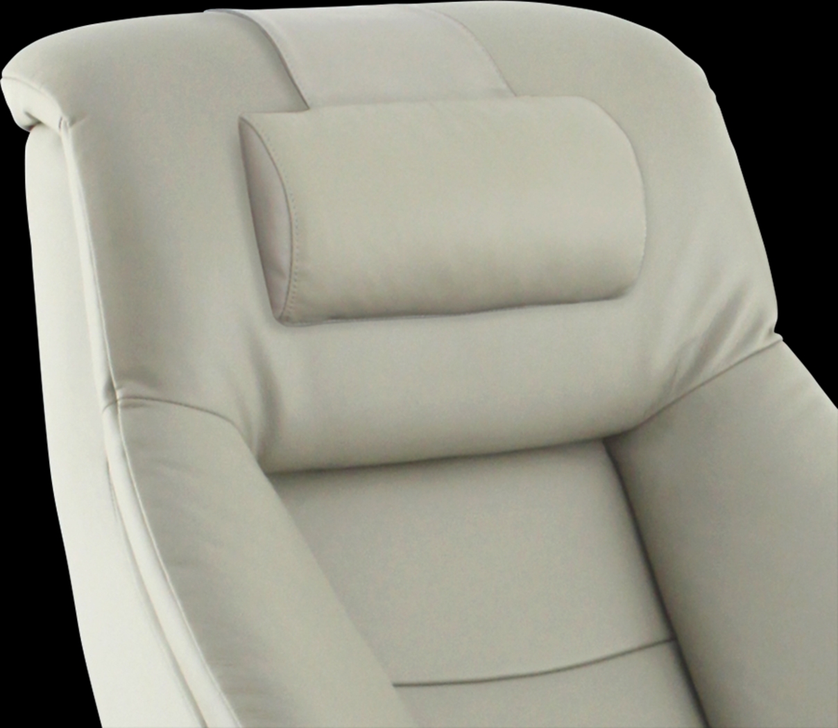 Oslo Collection Mandal Gray Leather Recliner & Ottoman - Thumbnail - Image 3