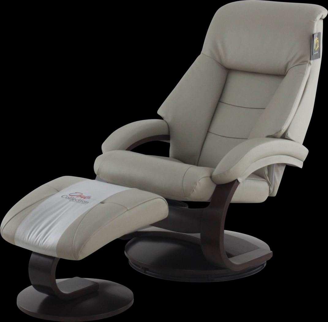 Oslo Collection Mandal Gray Recliner & Ottoman - Thumbnail - Image 3