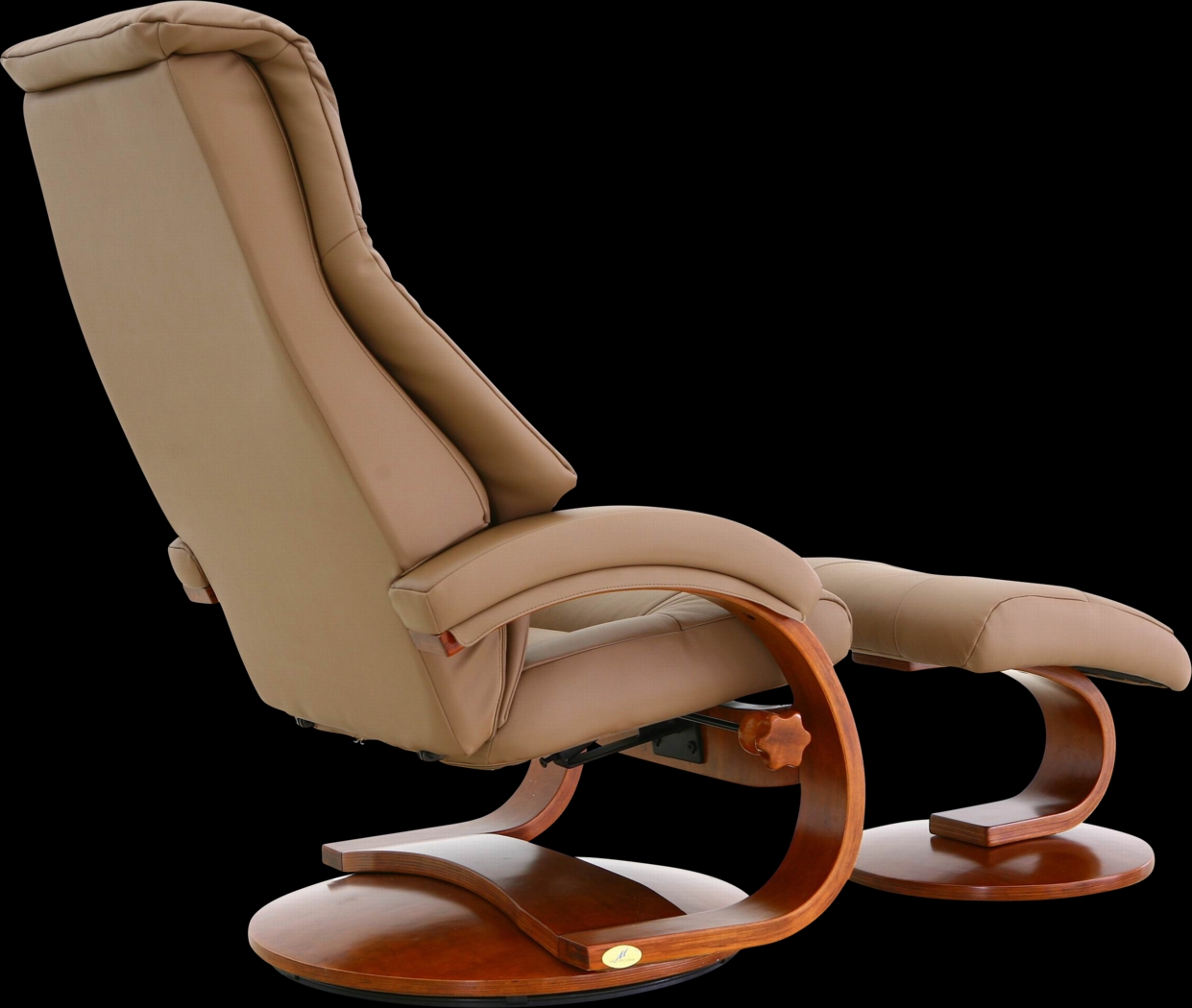 Oslo Collection Mandal Tan Recliner & Ottoman - Thumbnail - Image 5