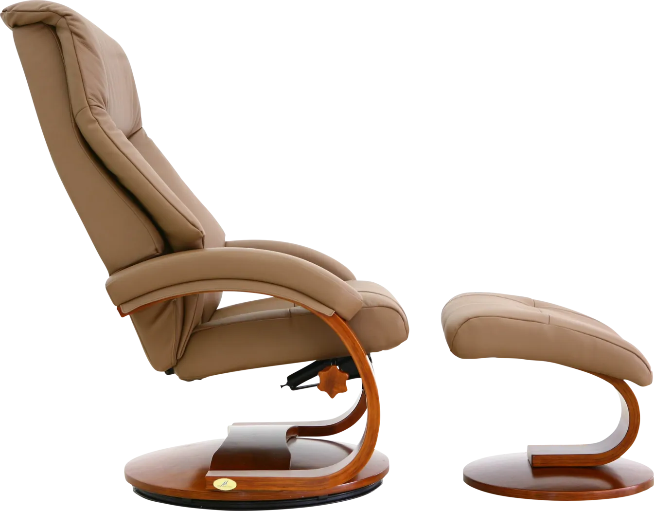 Oslo Collection Mandal Tan Recliner & Ottoman - Thumbnail - Image 3