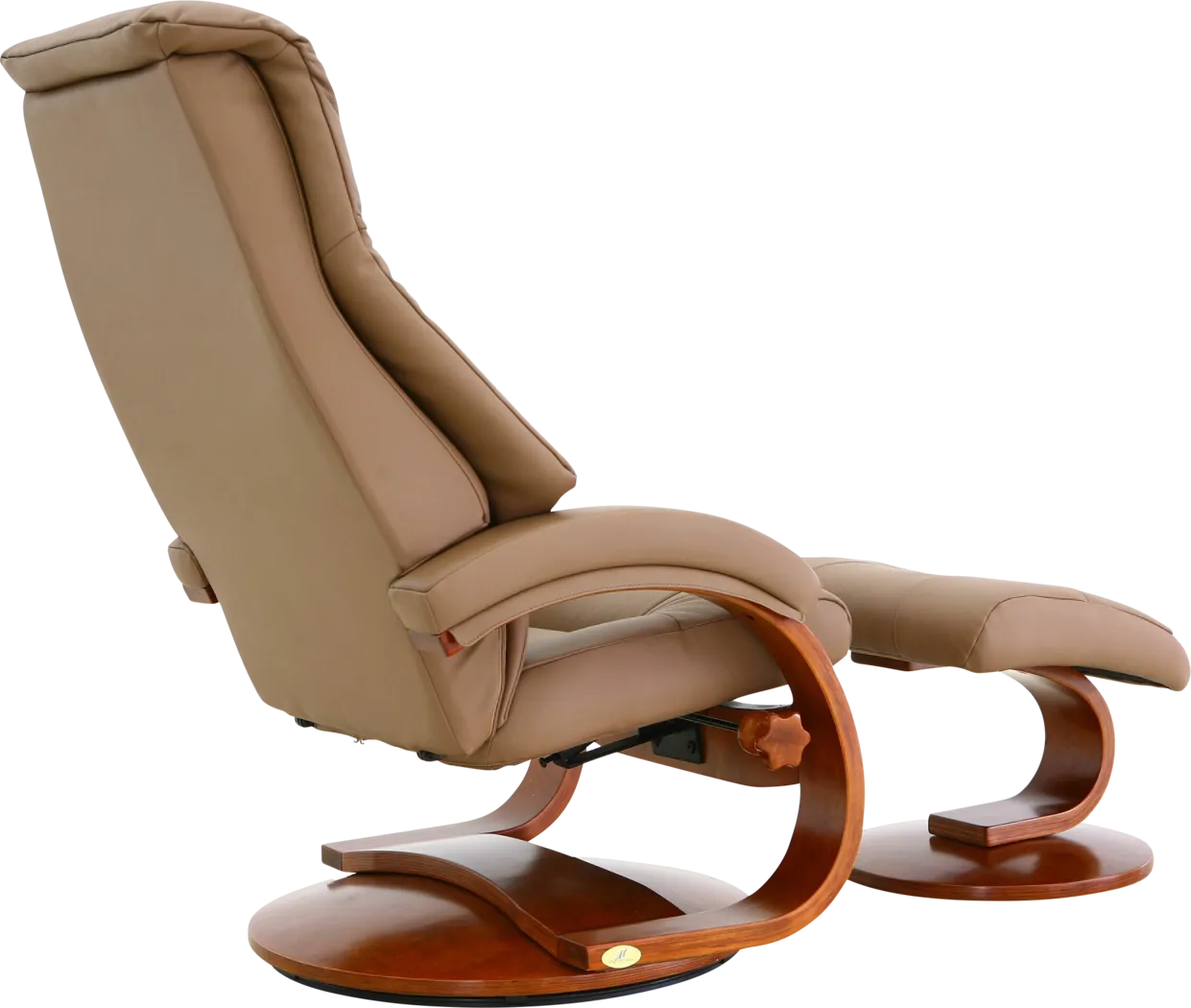 Oslo Collection Mandal Tan Recliner & Ottoman - Thumbnail - Image 5