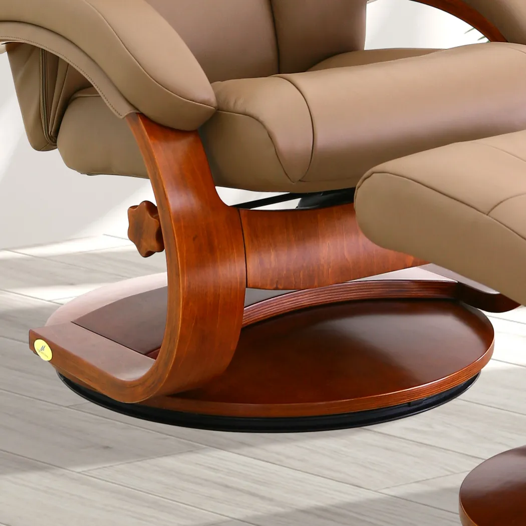 Oslo Collection Mandal Tan Recliner & Ottoman - Thumbnail - Image 6