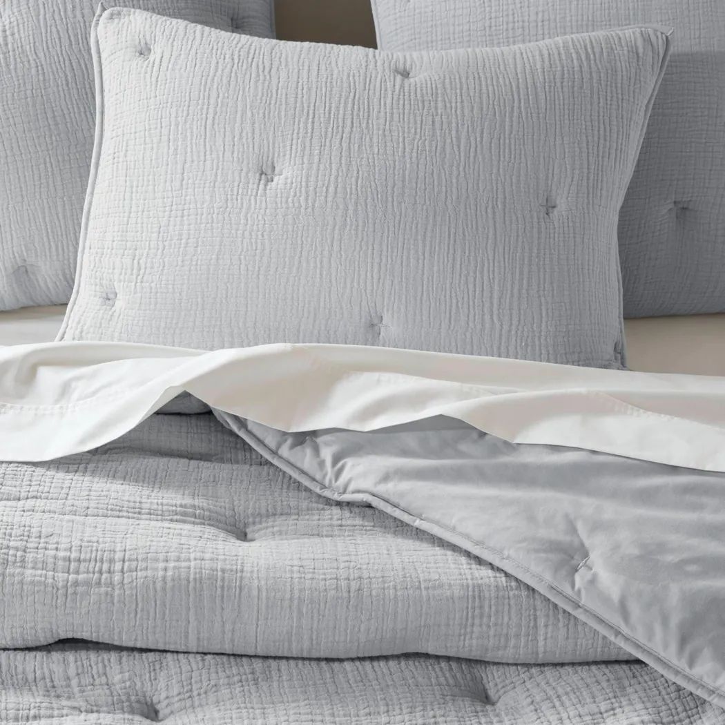 Osne Blue 3 Pc King Quilt Set - Image 10