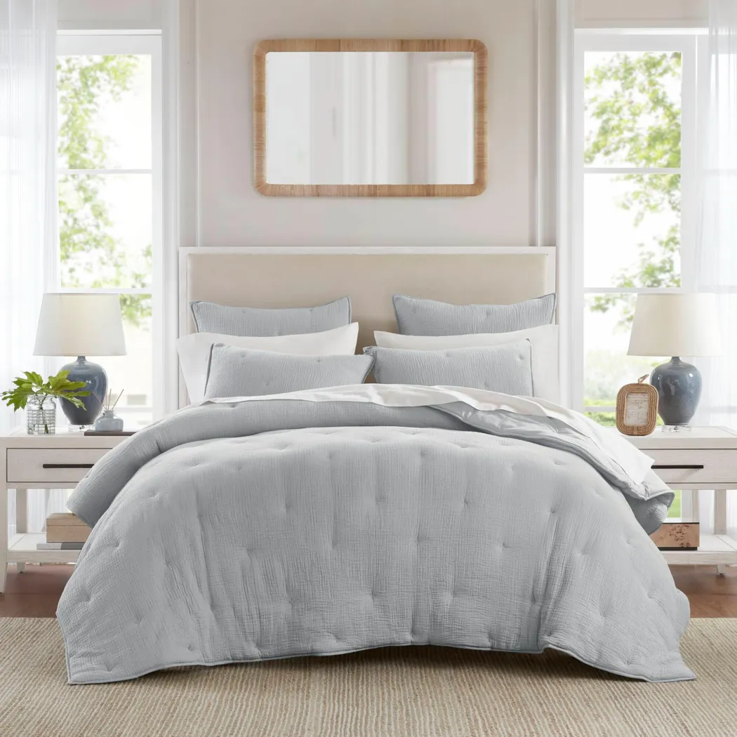 Osne Blue 3 Pc King Quilt Set - Image 2