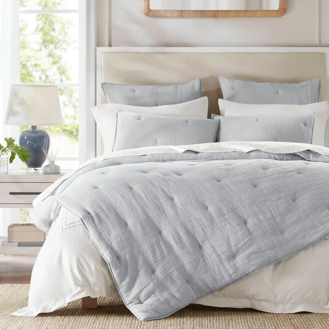 Osne Blue 3 Pc King Quilt Set - Image 6