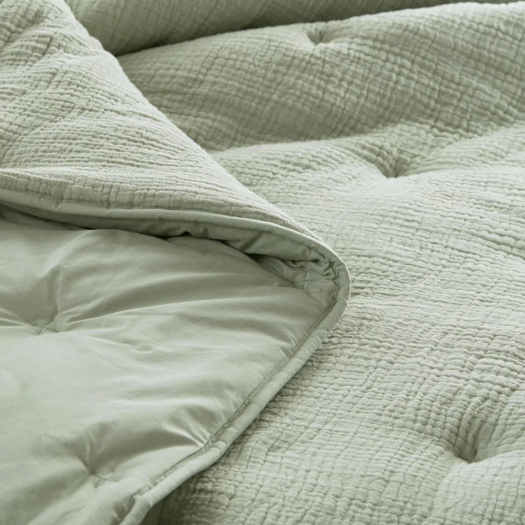 Osne Sage Green 3 Pc King Quilt Set - Image 10