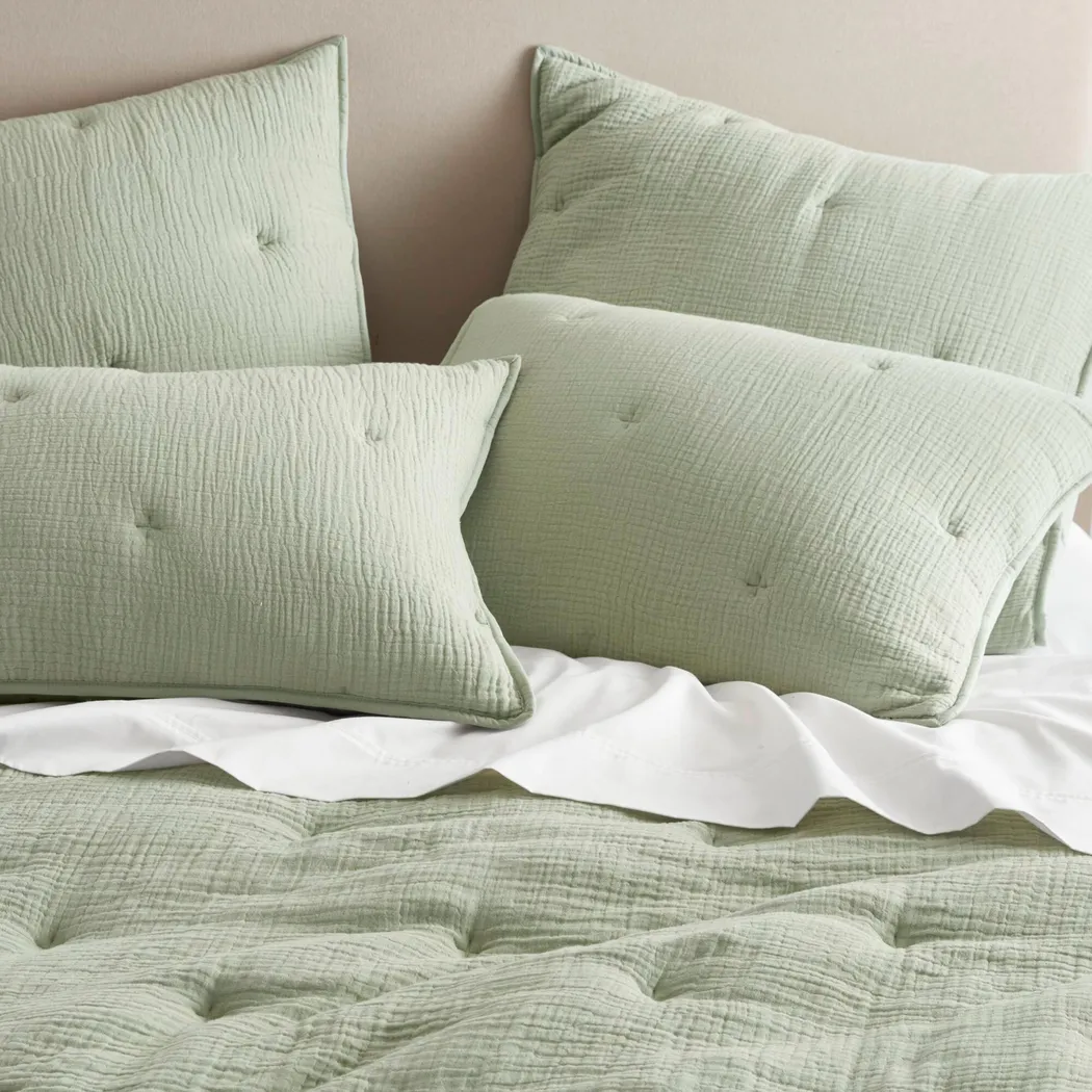 Osne Sage Green 3 Pc King Quilt Set - Image 11