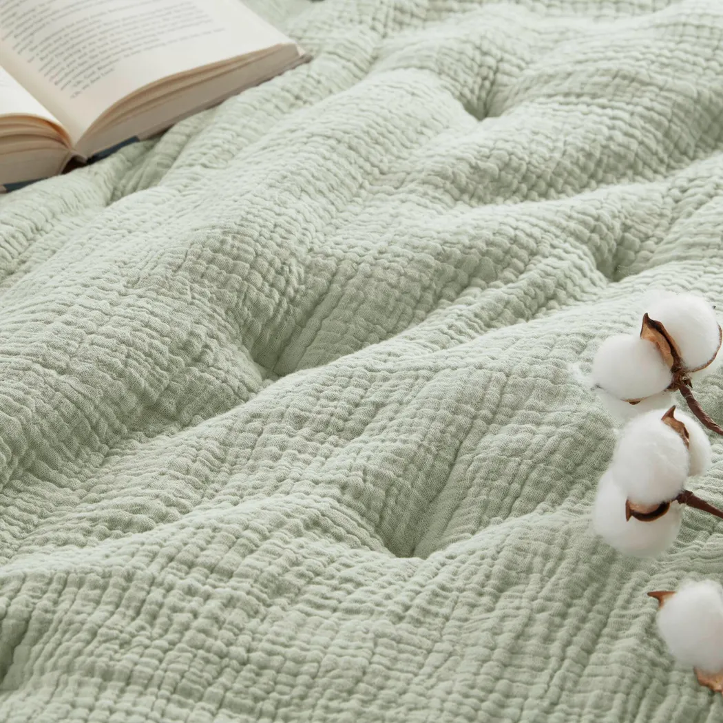 Osne Sage Green 3 Pc King Quilt Set - Image 12