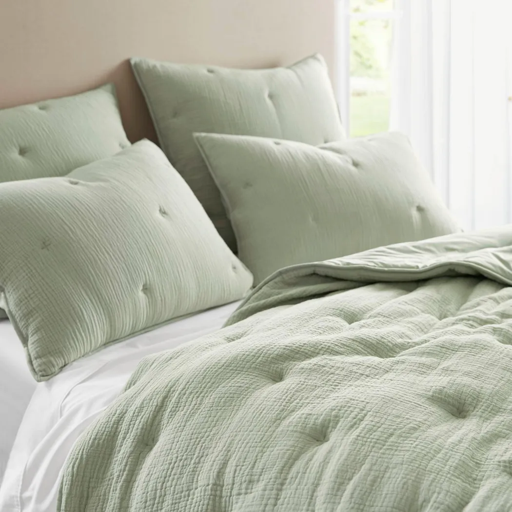 Osne Sage Green 3 Pc King Quilt Set - Image 13
