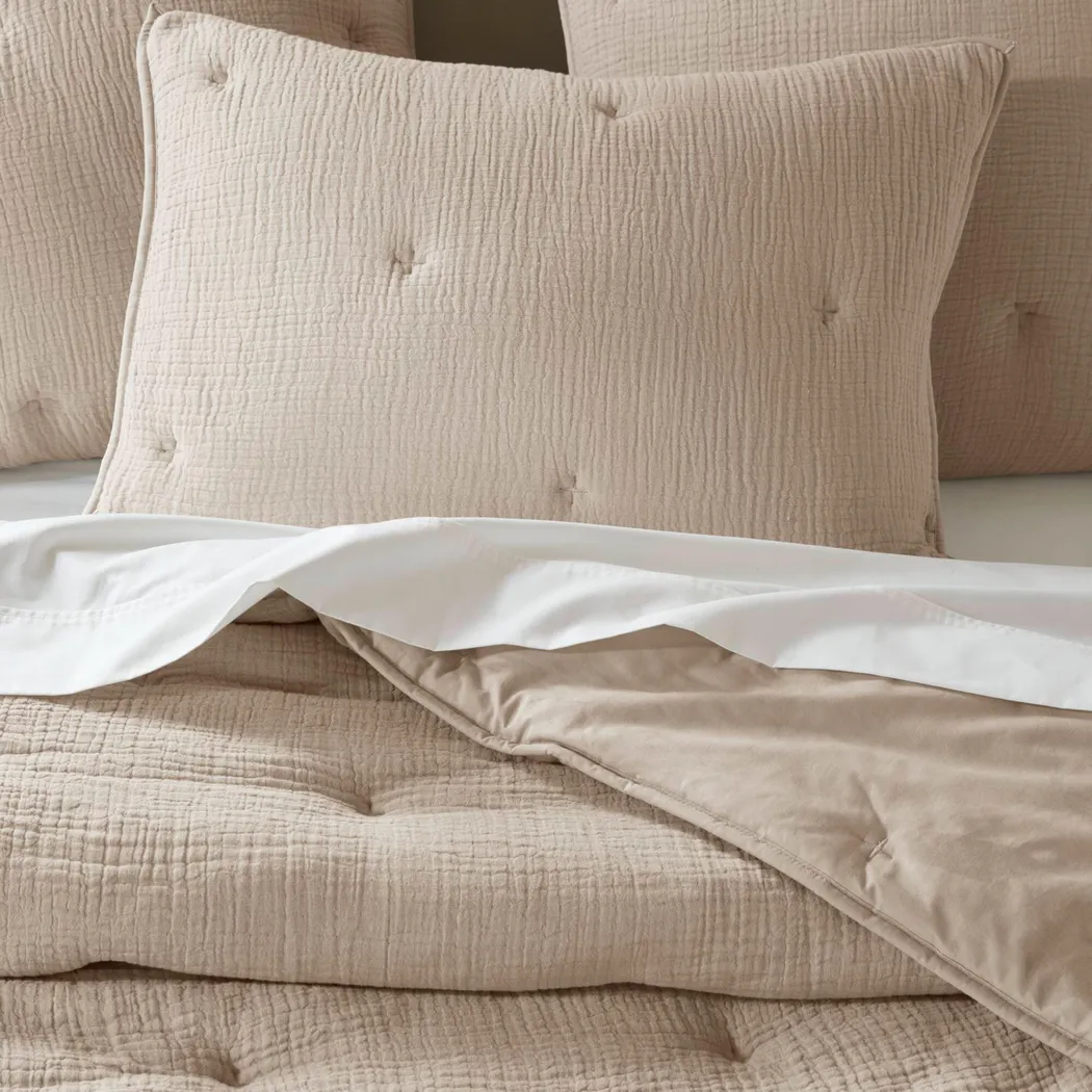 Osne Taupe 3 Pc King Quilt Set - Image 12