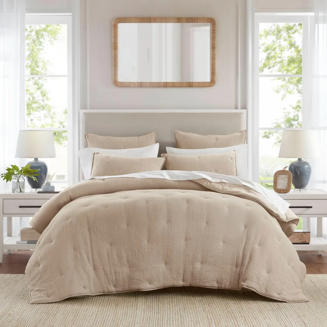 Osne Taupe 3 Pc King Quilt Set - Image 4