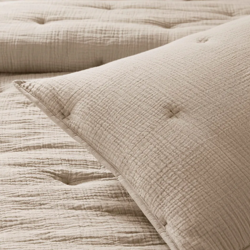 Osne Taupe 3 Pc King Quilt Set - Image 6