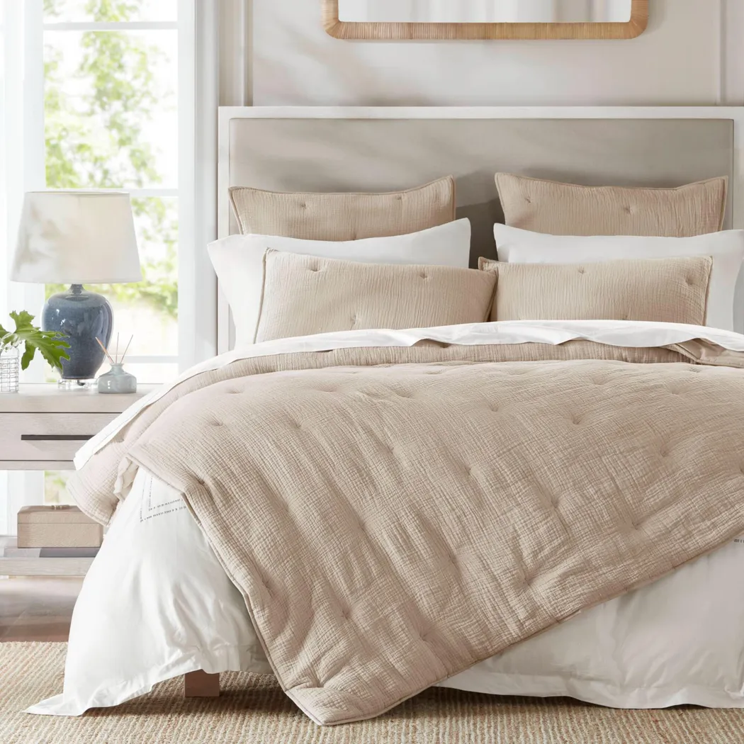 Osne Taupe 3 Pc King Quilt Set - Image 9