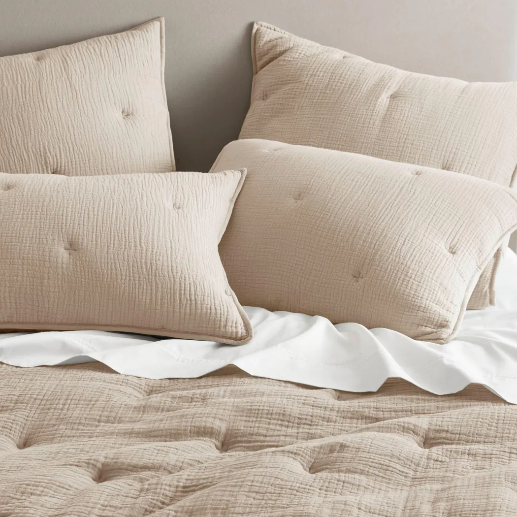 Osne Taupe 3 Pc King Quilt Set - Image 10