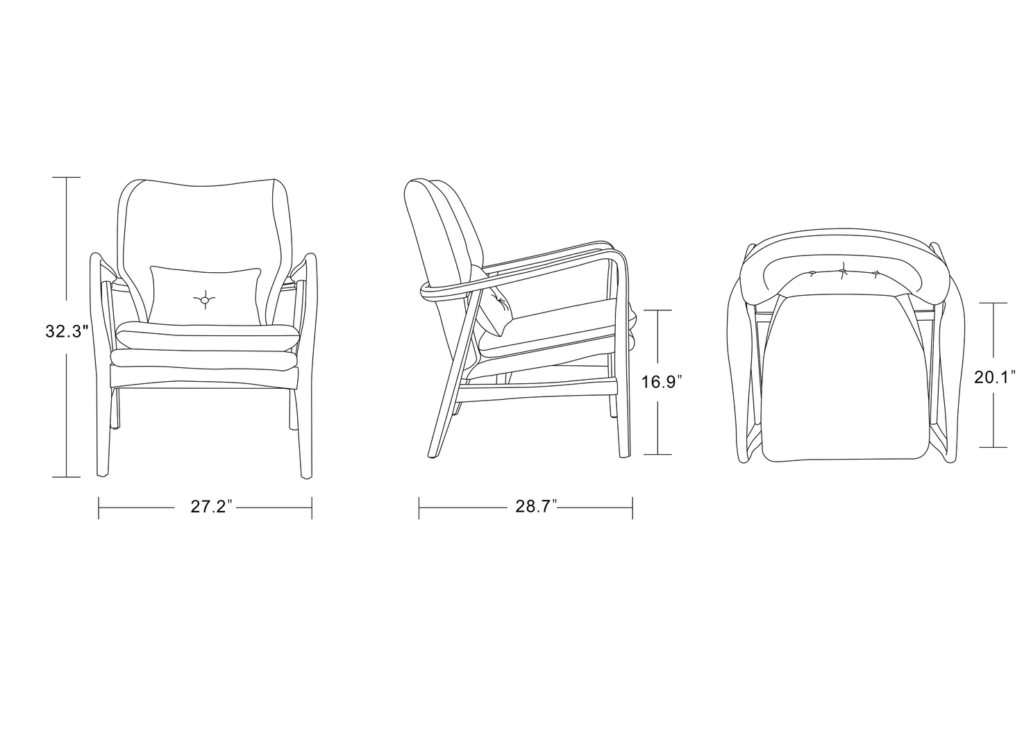 Otelia Black Accent Chair & Ottoman - Thumbnail - Image 8