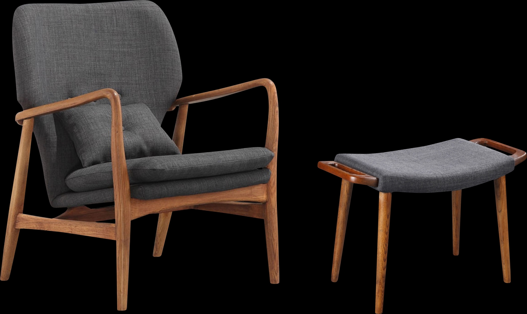 Otelia Black Accent Chair & Ottoman - Thumbnail - Image 1