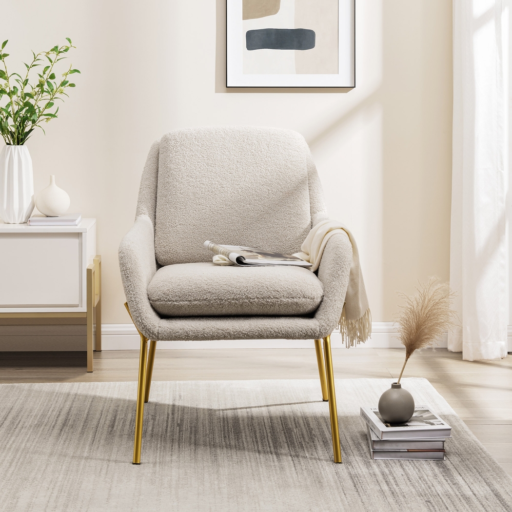 Otterbury Cream Accent Chair - Thumbnail - Image 3