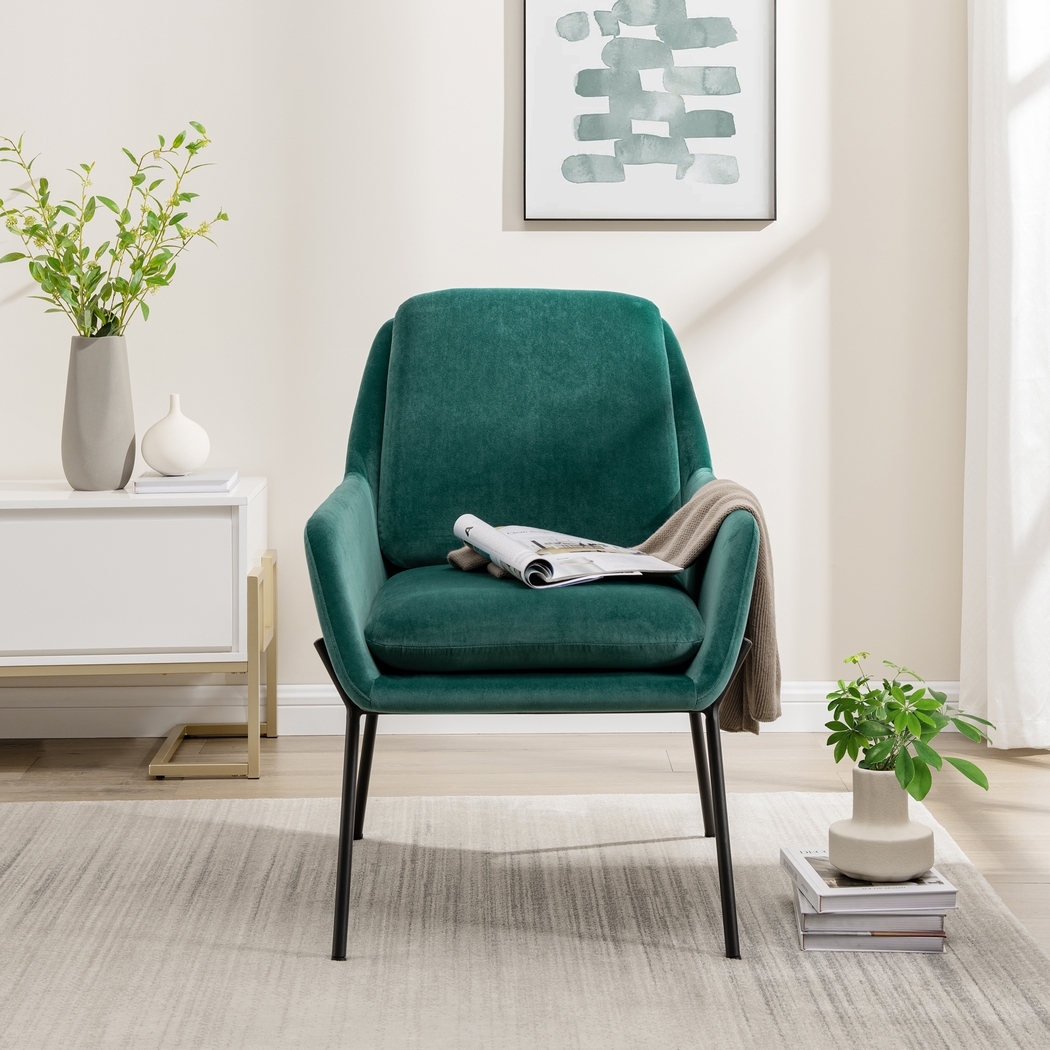 Otterbury Teal Accent Chair - Thumbnail - Image 2