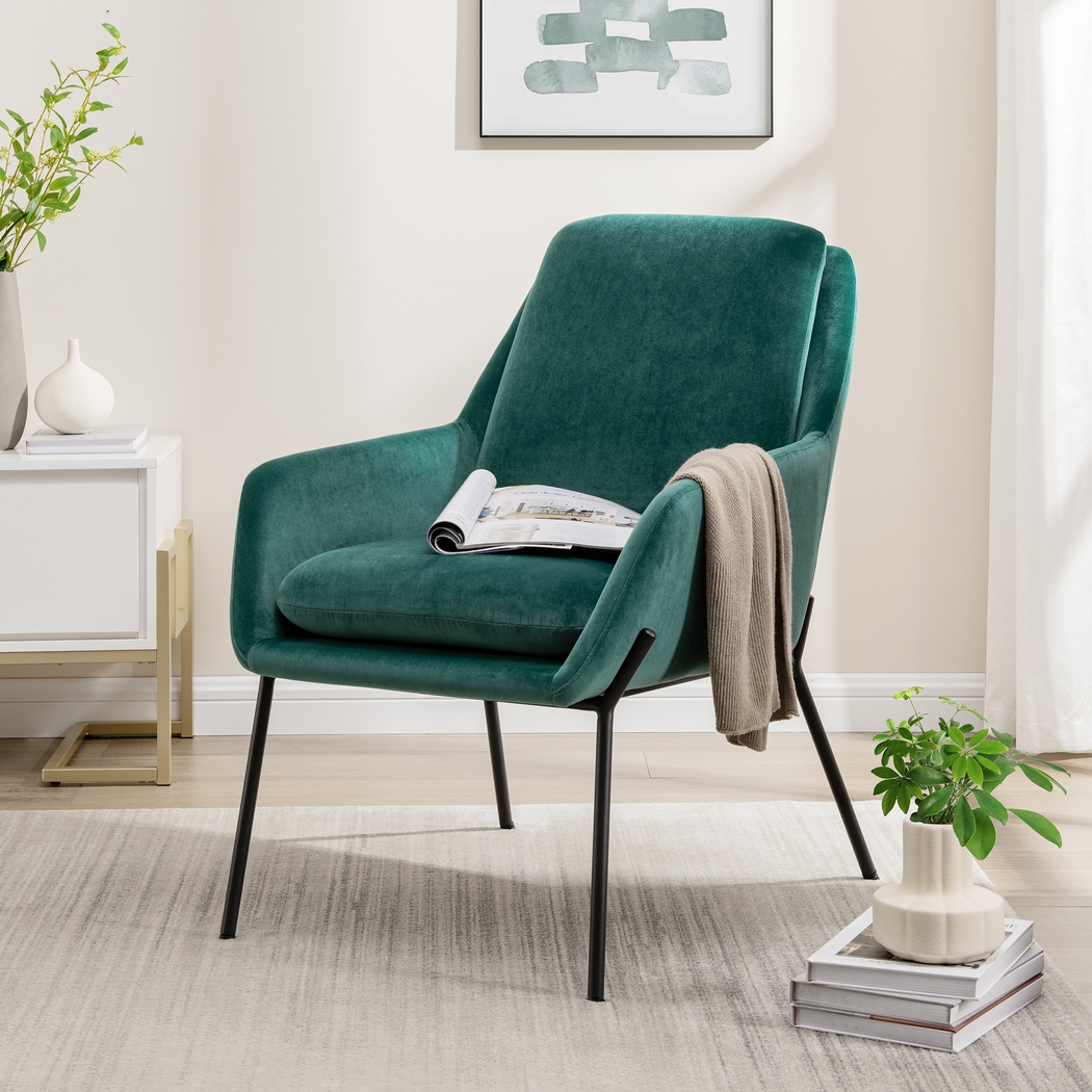 Otterbury Teal Accent Chair - Thumbnail - Image 3