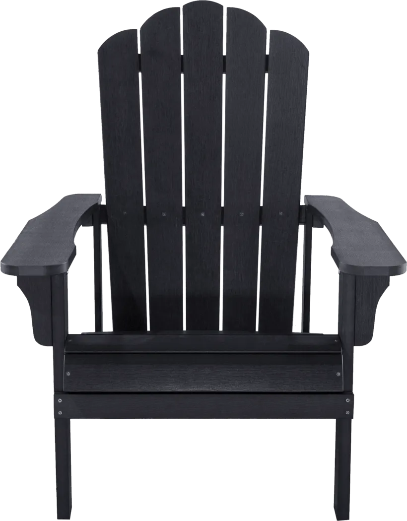 Outdoor Adenmore Black Adirondack Chair - Thumbnail - Image 2
